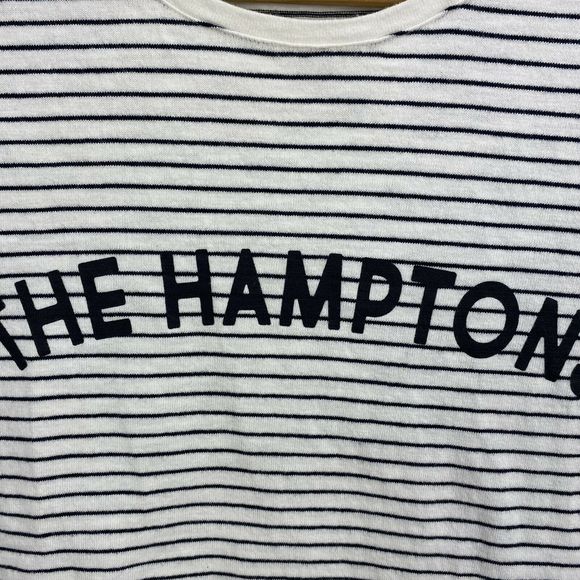 Joie Dillion C black white Striped "The Hamptons" Graphic Tee Sz medium - Picture 3 of 6